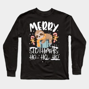 Merry Slothmas Ho Ho Ho Christmas Long Sleeve T-Shirt